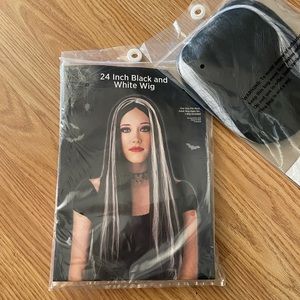 NEW Wig 24 inch black and white